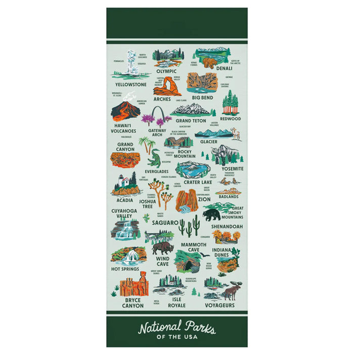 National Parks of the USA Illustrated Map Scarf