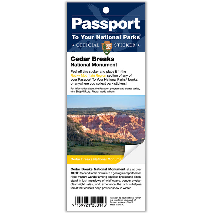Cedar Breaks NM Passport Sticker