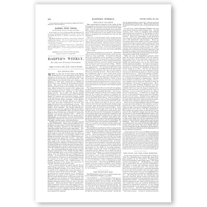 Harpers Weekly 1889 – Johnstown Flood Article Reprint