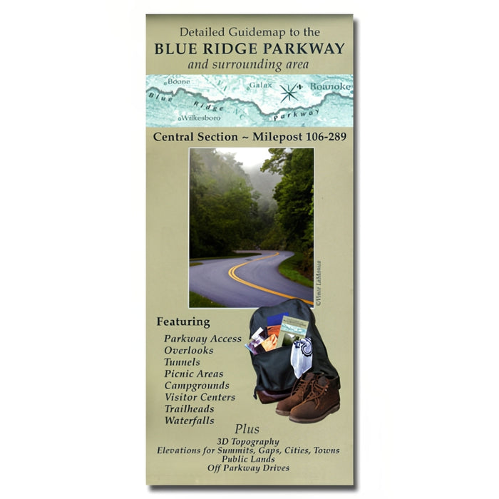 Guidemap to the Blue Ridge Parkway and Surrounding Area: Central Section