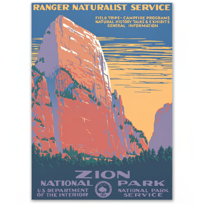 Zion National Park WPA Travel Poster