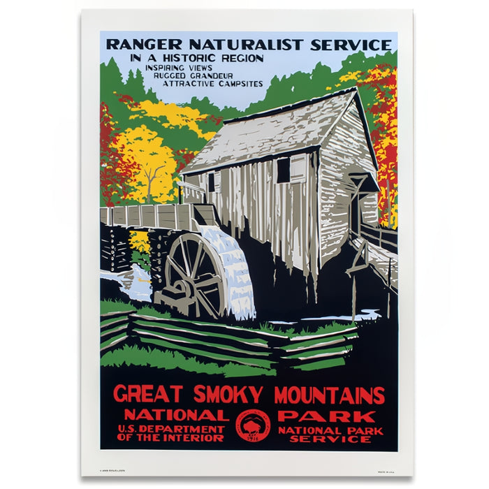 Great Smoky Mountains WPA Poster - John Cable Grist Mill
