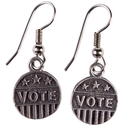 Pewter ''VOTE'' Earrings