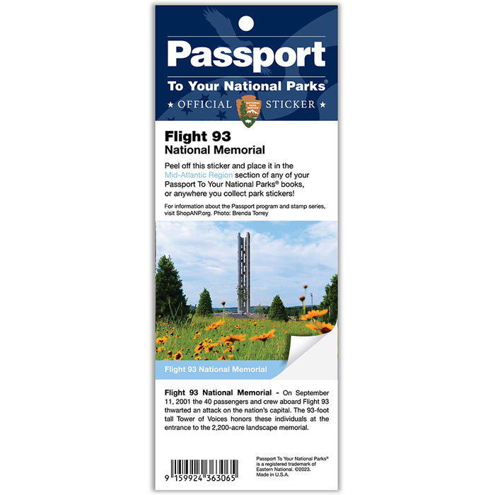 Flight 93 N MEM Passport Sticker