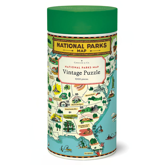 Vintage National Parks Map Puzzle