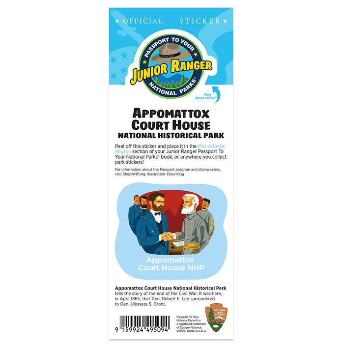 Appomattox Court House NHP Passport Junior Ranger Single Sticker