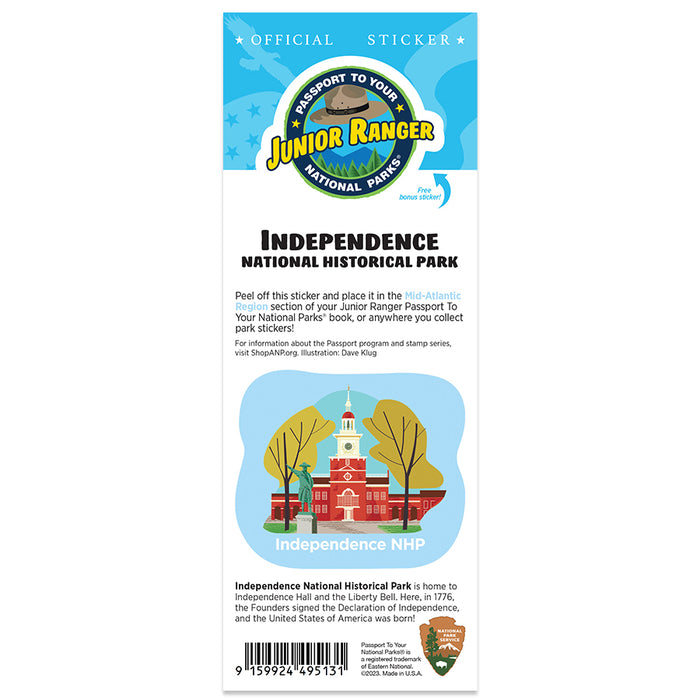 Independence NHP Passport Junior Ranger Single Sticker