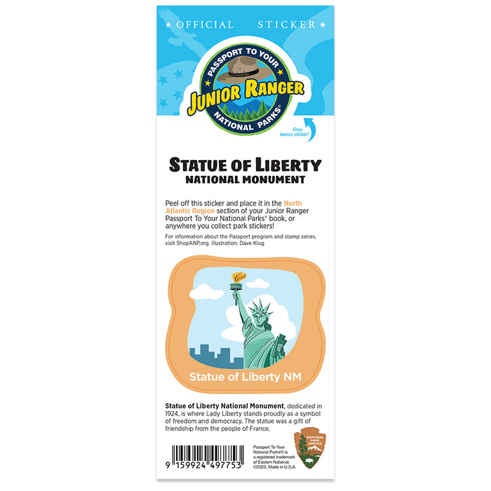 Statue of Liberty NM Passport Junior Ranger Single Sticker