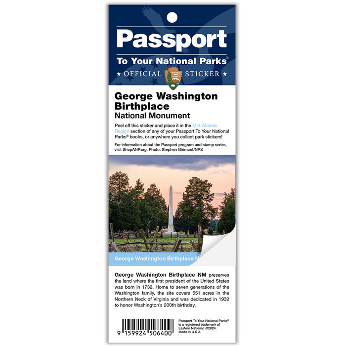 George Washington Birthplace NM Passport Sticker