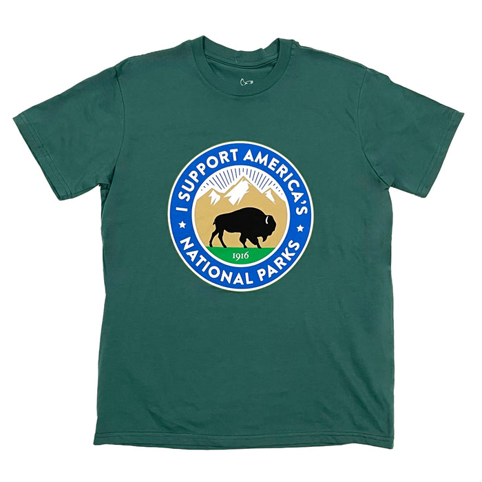 Park Supporter Bison T-Shirt - Evergreen
