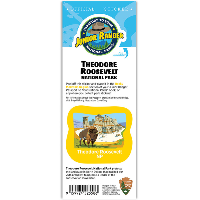 Theodore Roosvelt NP Passport Junior Ranger Single Sticker