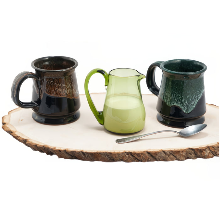 Green Glass Creamer
