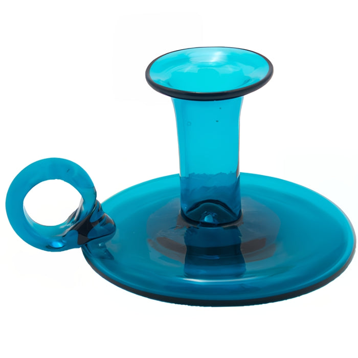 Teal Colonial Glass Candlestick