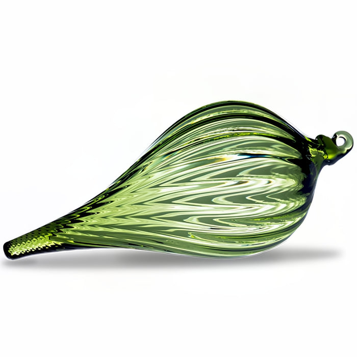 Green Glass Teardrop Ornament
