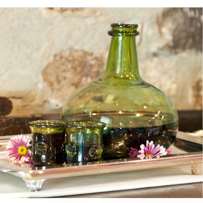 Green Glass Onion Bottle