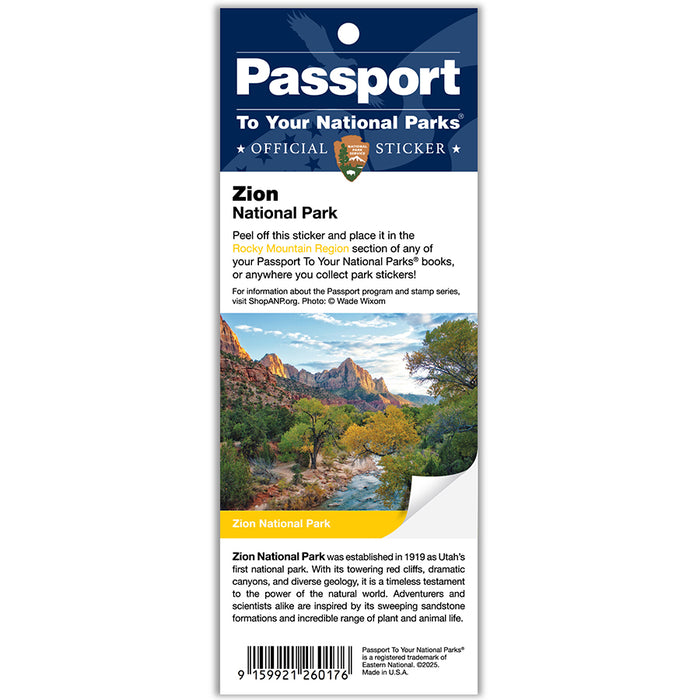 Zion NP Passport Sticker
