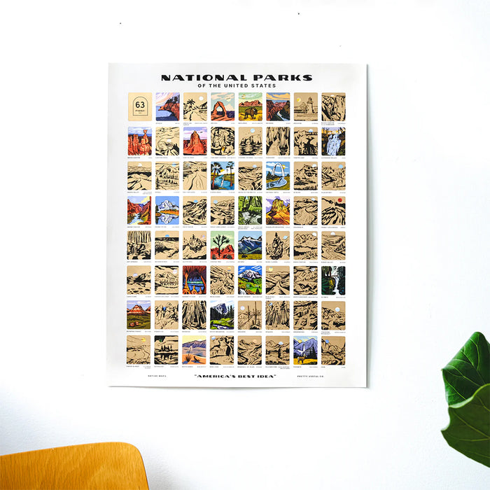 National Parks Scratch-Off Poster