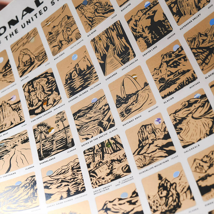 National Parks Scratch-Off Poster