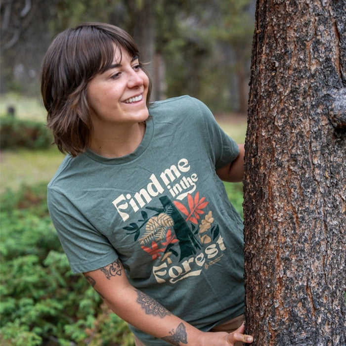 Find Me in the Forest Unisex Short Sleeve Tee