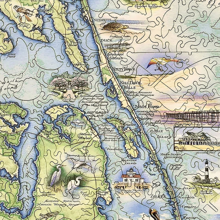 Outer Banks Xplorer Map Wooden Puzzle