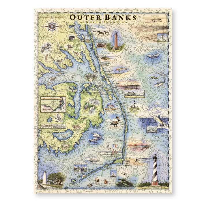 Outer Banks Xplorer Map Wooden Puzzle