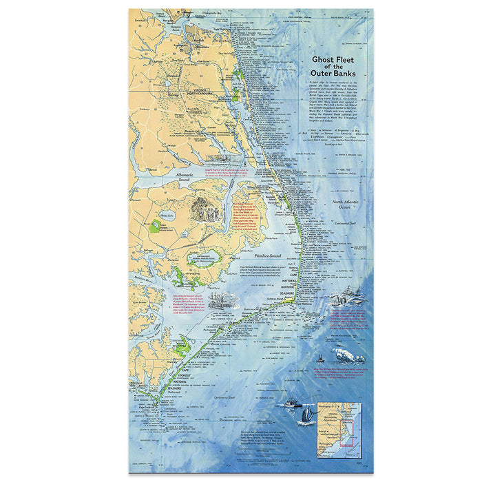 Ghost Fleet of the Outer Banks Map Poster