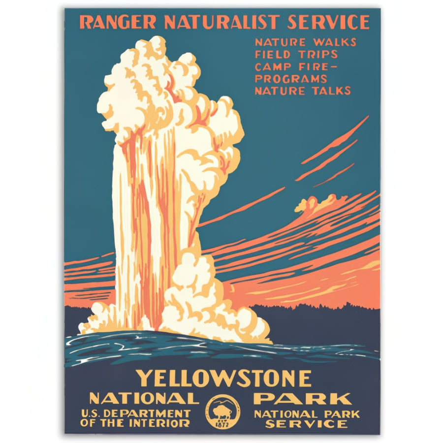 Yellowstone National Park WPA Travel Poster — America's National Parks for Free Printable National Park Posters