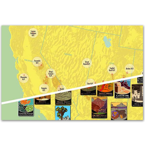 Natural Earth National Parks Collector Pins Map