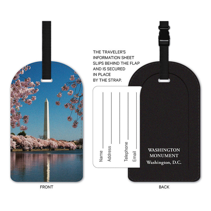 Washington Monument - Cherry Blossoms Luggage ID Tag