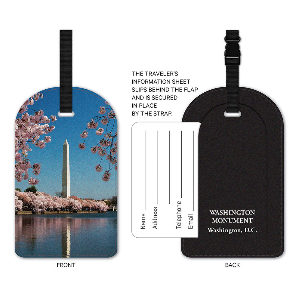 Washington Monument - Cherry Blossoms Luggage ID Tag — America's ...