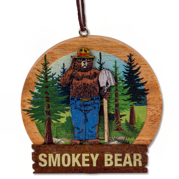 Smokey Bear Ornament Wood