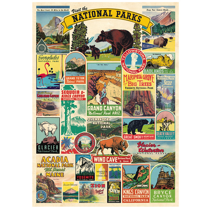 National Park Icons Poster