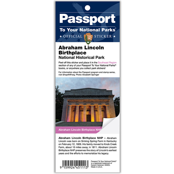 Abraham Lincoln Birthplace NHP Passport Sticker