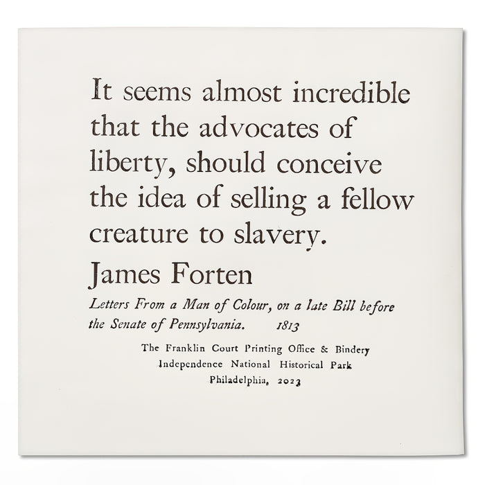 James Forten "Letters From a Man of Color" Print