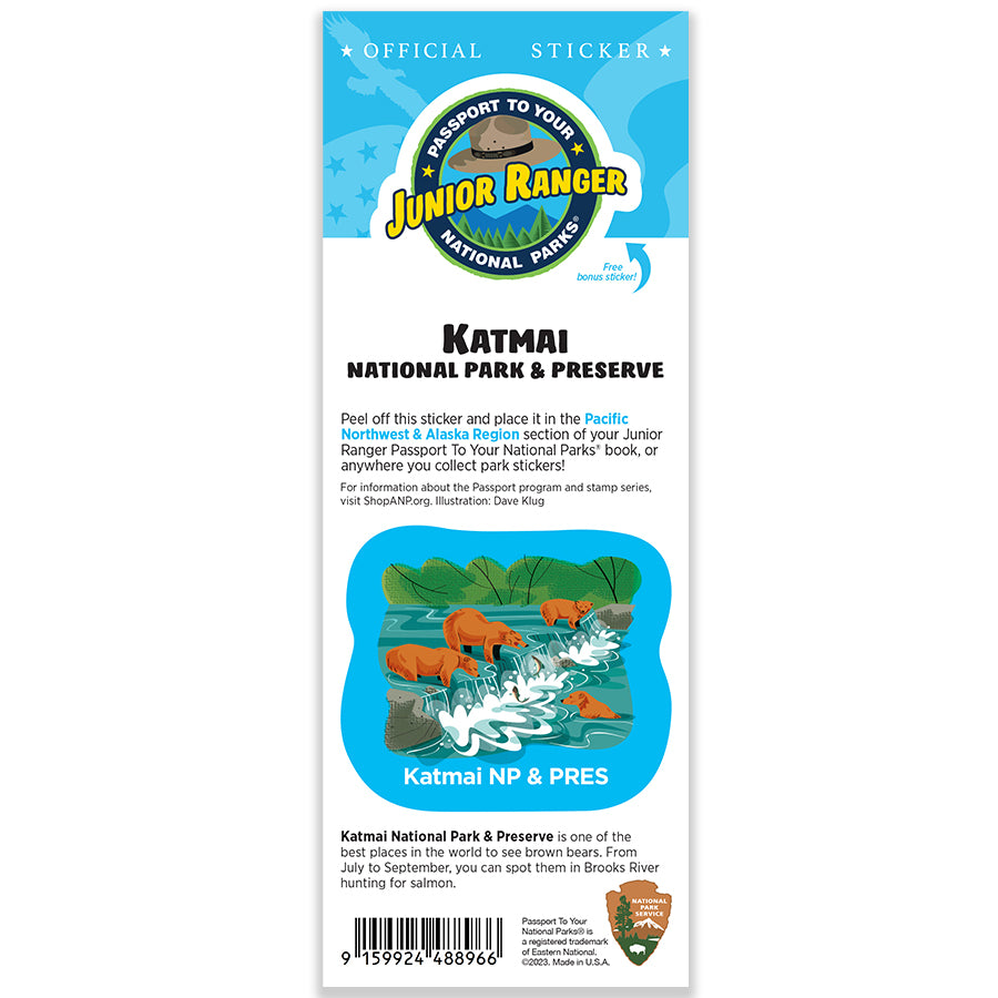 Katmai NP & PRES Passport Junior Ranger Single Sticker — America's ...