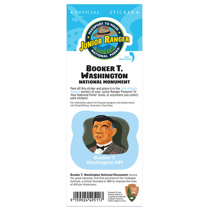 Booker T. Washington NM Passport Junior Ranger Single Sticker