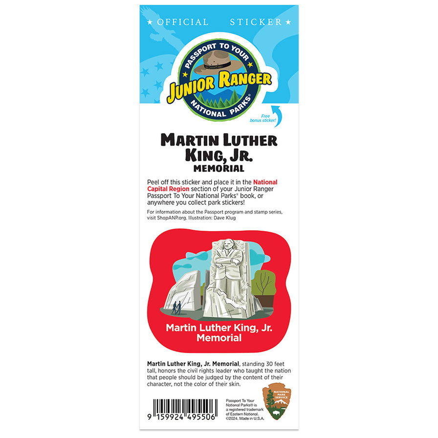 Martin Luther King, Jr. MEM Passport Junior Ranger Single Sticker ...