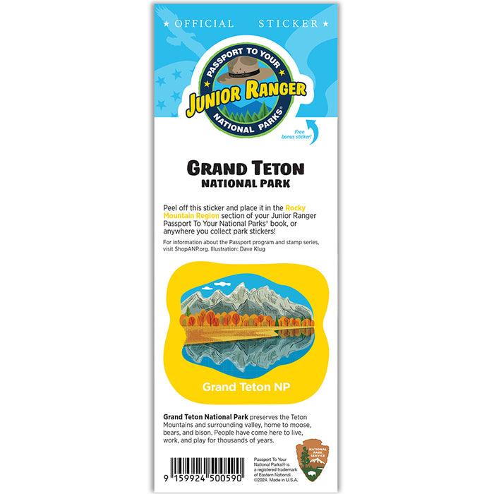 Grand Teton NP Passport Junior Ranger Single Sticker