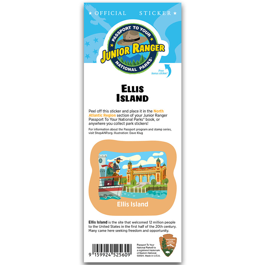 Ellis Island Passport Junior Ranger Single Sticker — America's National ...