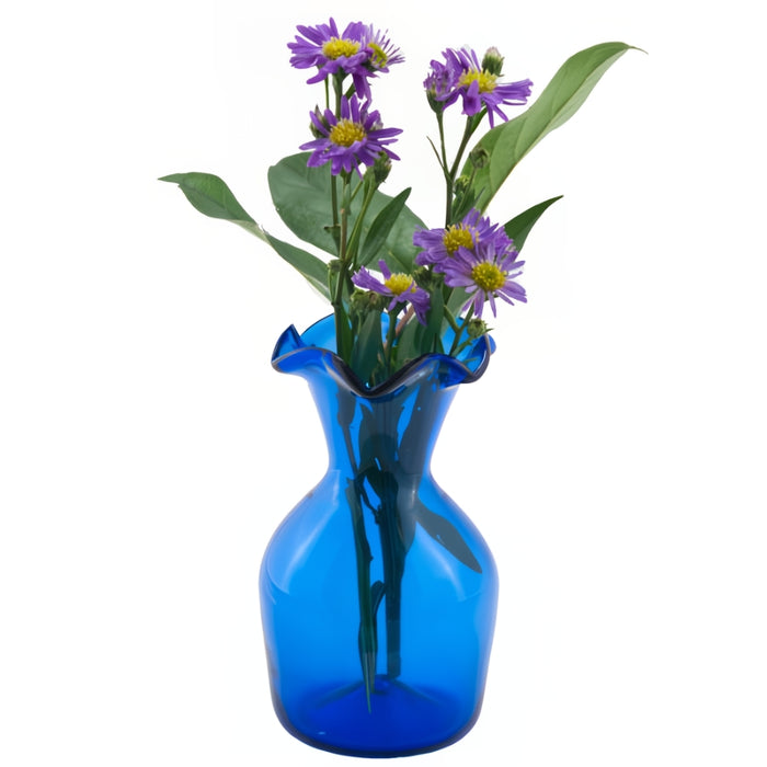 6 Lipped Cobalt Vase