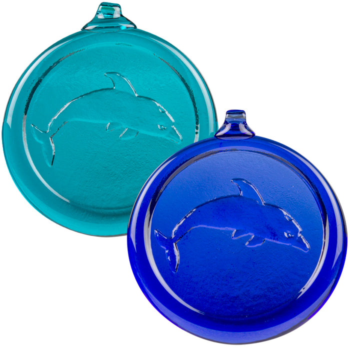 Handcrafted Glass Dolphin Ornament - Cobalt